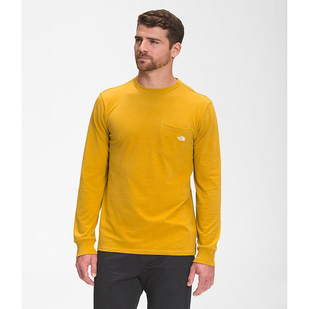 The North Face Long Sleeve Woodmont Pocket Ανδρικα Μπλούζα Με Μακρύ Μανίκι - Κίτρινα (OFTY37205)